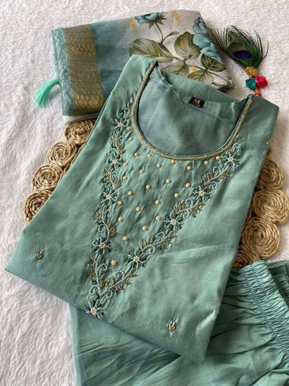 Premium Roman Silk Kesh137 333 Suits & Dresses  Ladies Silk Embroiedery Diwali Collections Suits