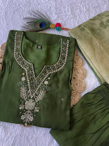 Premium Roman Silk Kesh137 344 Suits & Dresses  Ladies Silk Party Wear Embroidery Wedding Diwali Collections Suits