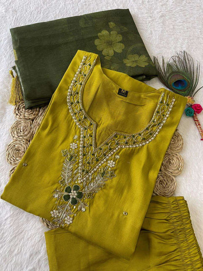 Premium Roman Silk Kesh137 344 Suits & Dresses  Ladies Silk Party Wear Embroidery Wedding Diwali Collections Suits