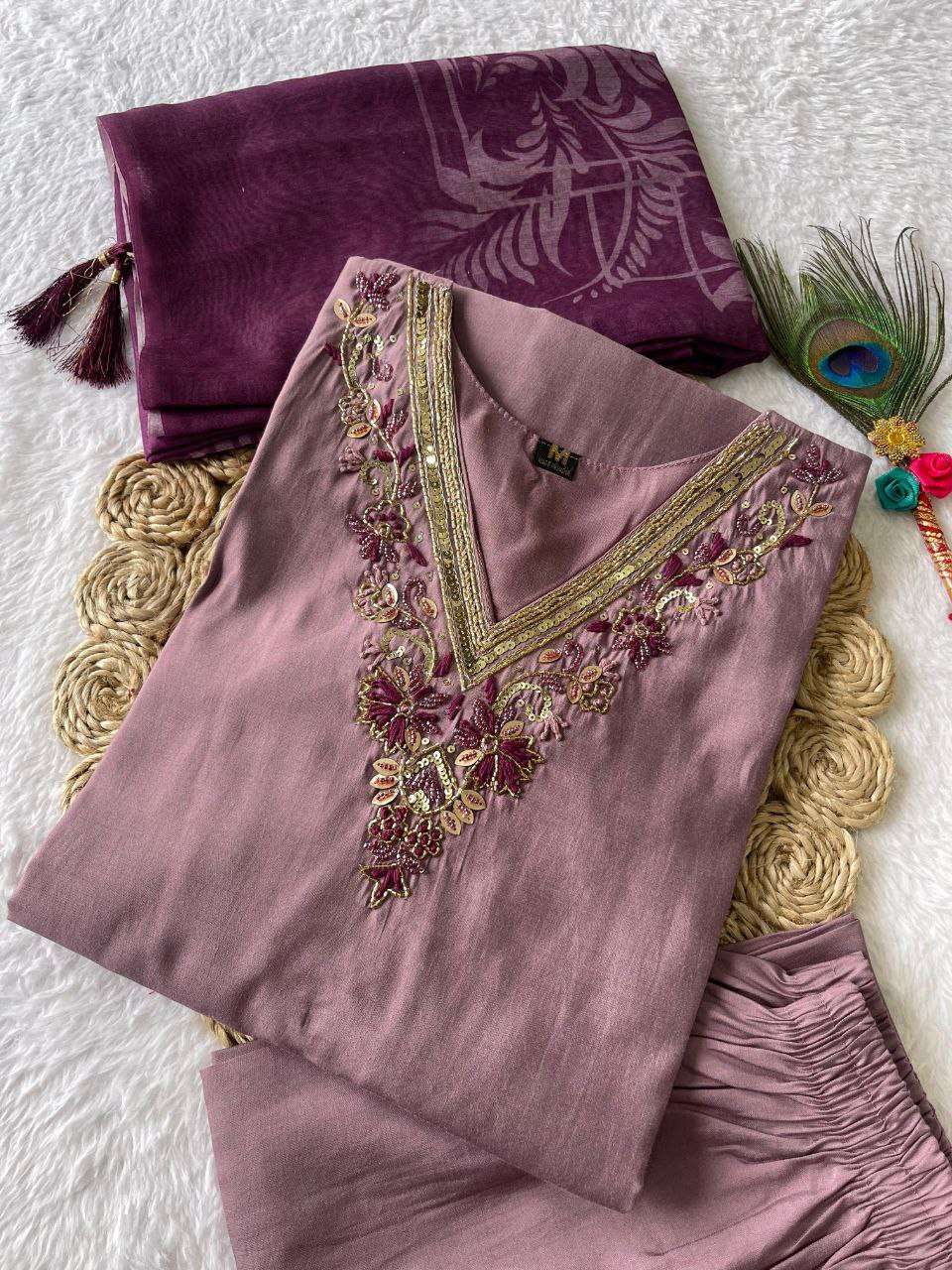 Premium Roman Silk Kesh137 345 Suits & Dresses  Ladies Silk Party Wear Wedding Diwali Collections Suits