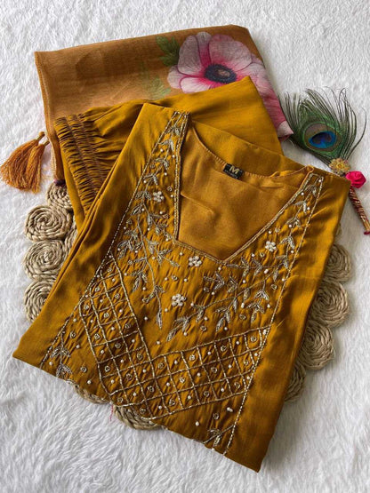 Premium Roman Silk Kesh137 346 Suits & Dresses  Ladies Silk Embroidery Ladies Suits