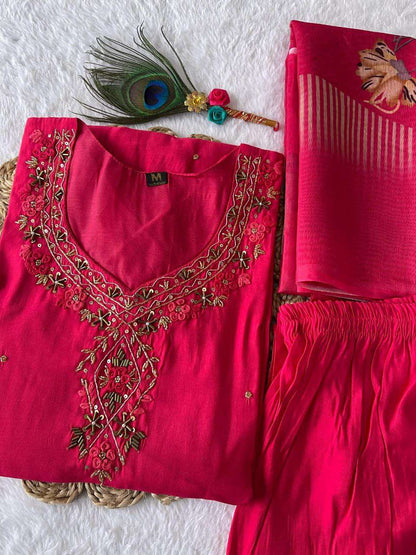 Premium Roman Silk Kesh137 348 Suits & Dresses  Ladies Silk Embroidery Party Wear Wedding Diwali Collections Suits