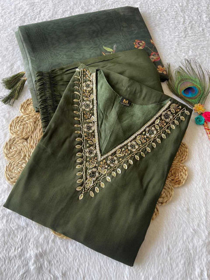 Premium Roman Silk Kesh137 354 Suits & Dresses  Embroidery Cotton Ladies Silk Ladies Party Wear Suits