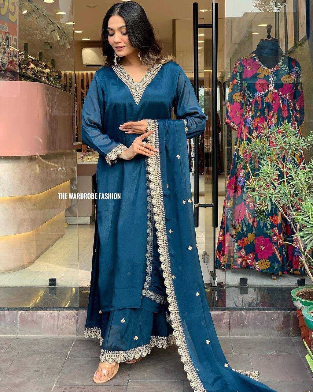 Premium Roman Silk Kesh211 Ldy102 Suits & Dresses  Zari Work Silk Long Kurti Suits Manufacture