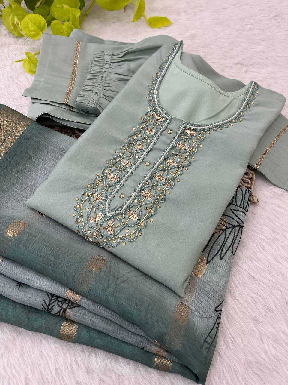 Premium Roman Silk Kesh240 375 Suits & Dresses  Ladies Silk Long Kurti Suits