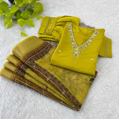 Premium Roman Silk Kesh240 386 Suits & Dresses  Ladies Silk Long Kurti Mehendi Suits Manufacture