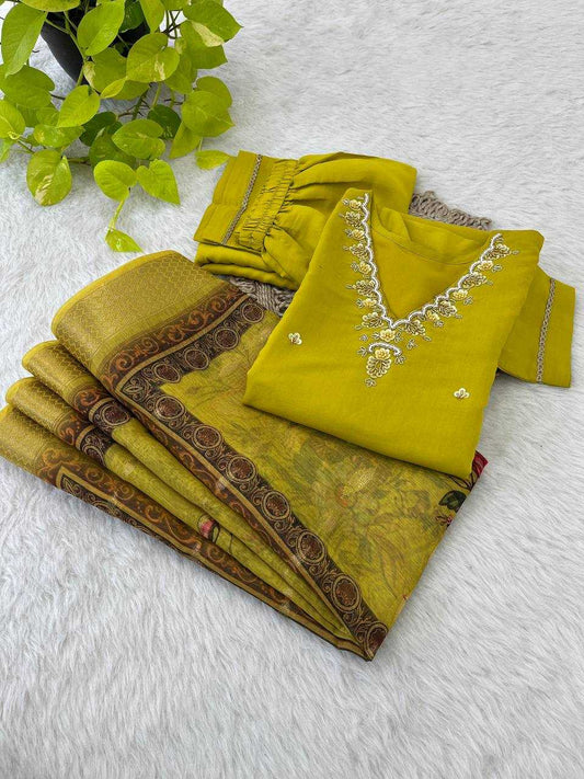 Premium Roman Silk Kesh240 386 Suits & Dresses  Ladies Silk Long Kurti Mehendi Suits Manufacture