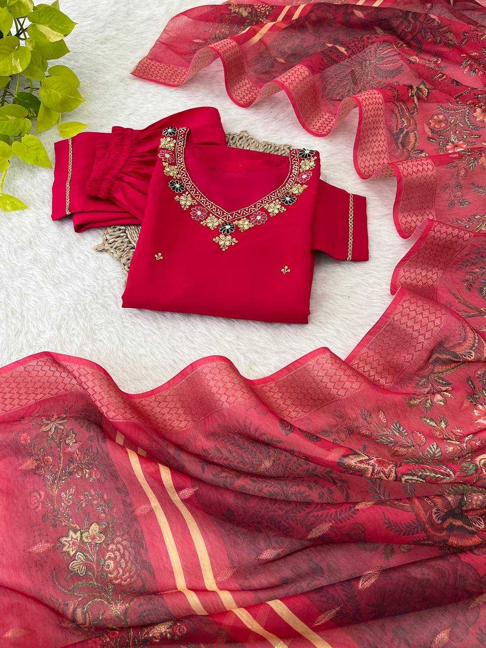 Premium Roman Silk Kesh240 387 Suits & Dresses  Red Salwar Ladies Silk Long Kurti Suits Manufacture