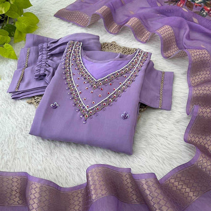 Premium Roman Silk Kesh240 388 Lavender Suits & Dresses  Ladies Silk Long Kurti Suits Manufacture