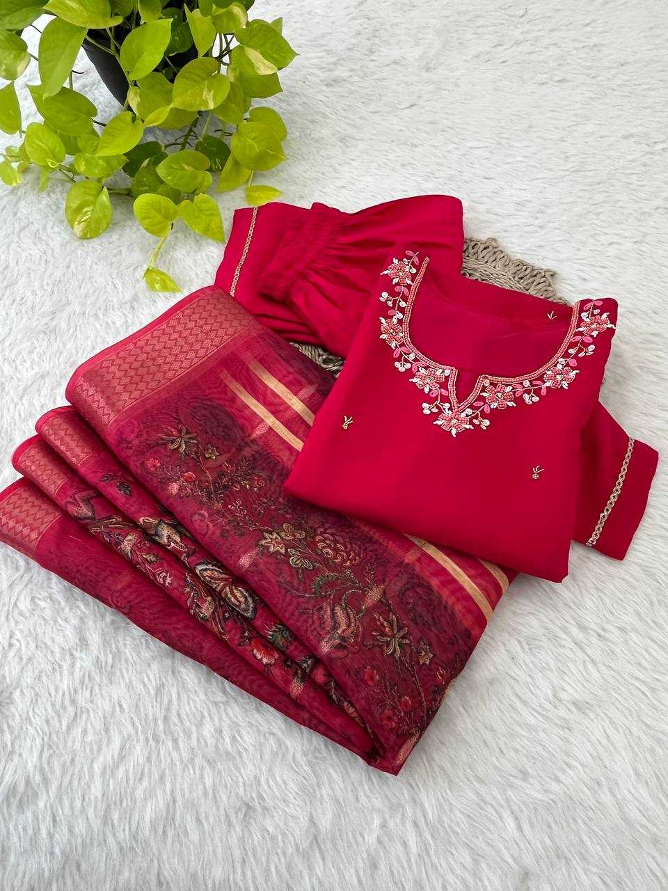 Premium Roman Silk Kesh240 398 Suits & Dresses  Silk Long Kurti Red Salwar Suits Manufacture