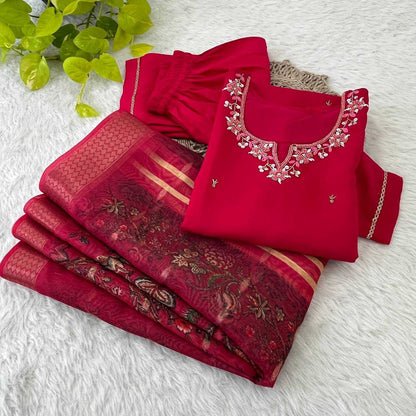 Premium Roman Silk Kesh240 398 Suits & Dresses  Silk Long Kurti Red Salwar Suits Manufacture