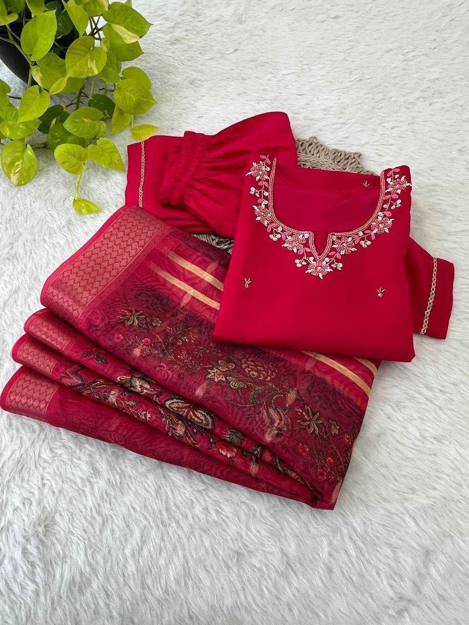 Premium Roman Silk Kesh240 398 Suits & Dresses  Silk Long Kurti Red Salwar Suits Manufacture