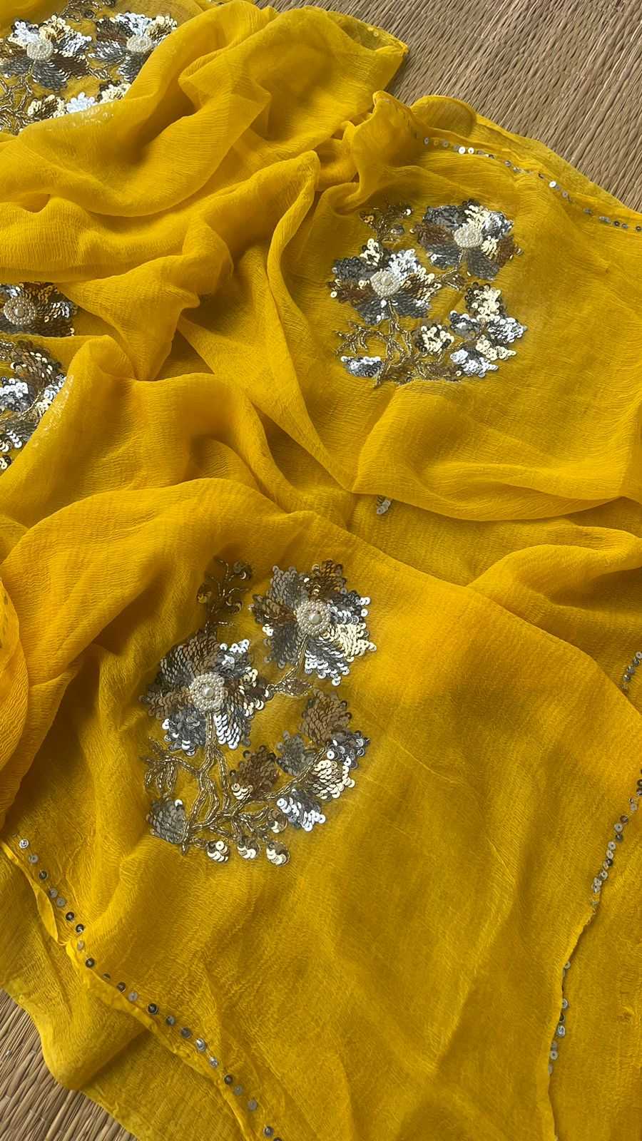 Pure Chiffon Rin152 Nsd49 Sarees  Sequence Chiffon Work Embroidered Sarees