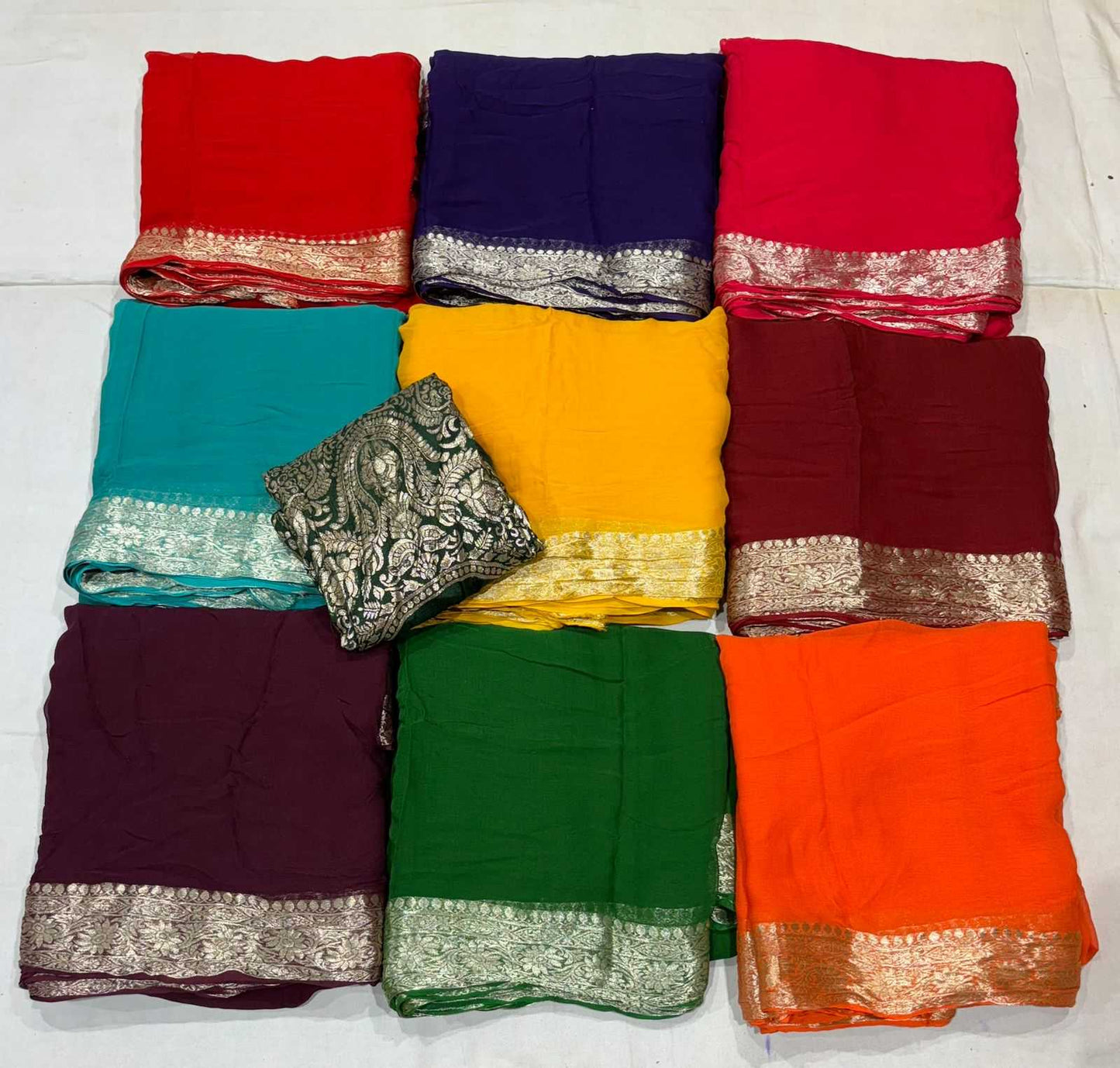 Pure Chiffon Rin152 Nsd66 Sarees  Ladies Chiffon Lace Border Zari Border Sarees