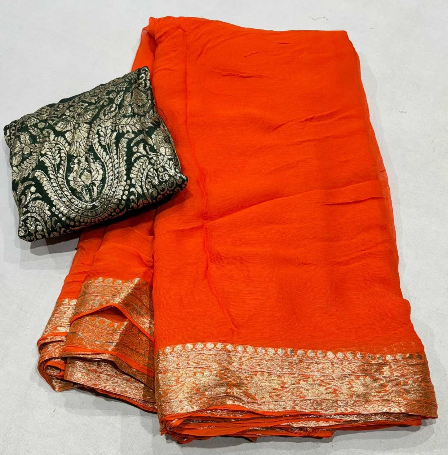 Pure Chiffon Rin152 Nsd66 Sarees  Ladies Chiffon Lace Border Zari Border Sarees