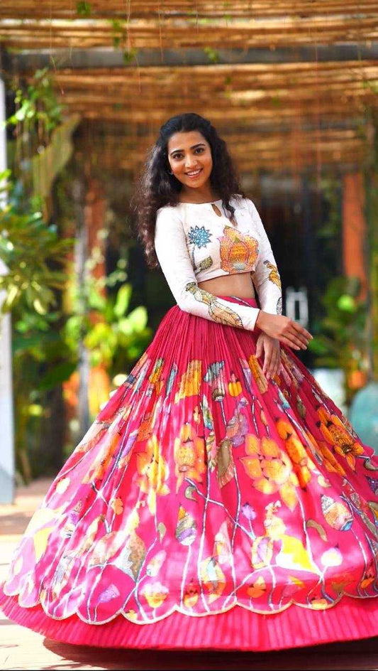 Pure Cotton Kesh119 417 Lehengas  Fancy Kalamkari Traditional Printed Lehengas