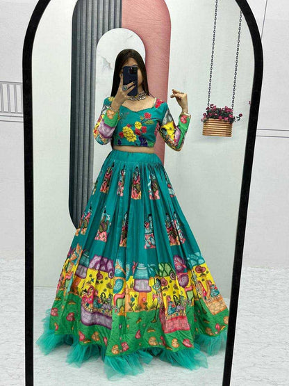 Pure Cotton Kesh119 426 Lehengas  Printed Kalamkari Traditional Lehengas