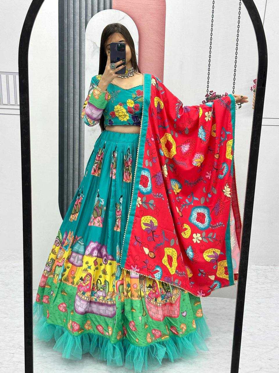 Pure Cotton Kesh119 426 Lehengas  Printed Kalamkari Traditional Lehengas