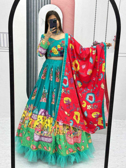 Pure Cotton Kesh119 426 Lehengas  Printed Kalamkari Traditional Lehengas