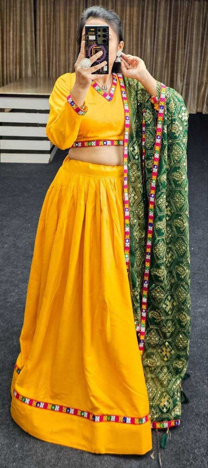 Pure Cotton Rin145 1211 Lehengas  Traditional Navratri Chaniya Choli Fancy Lehengas E