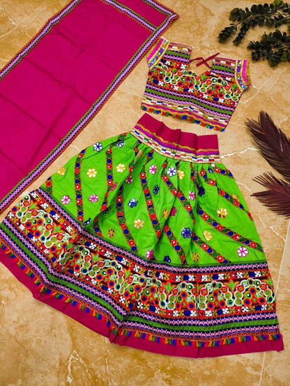 Pure Cotton Ref More Mirar Kids Wear  Kids Lehengas