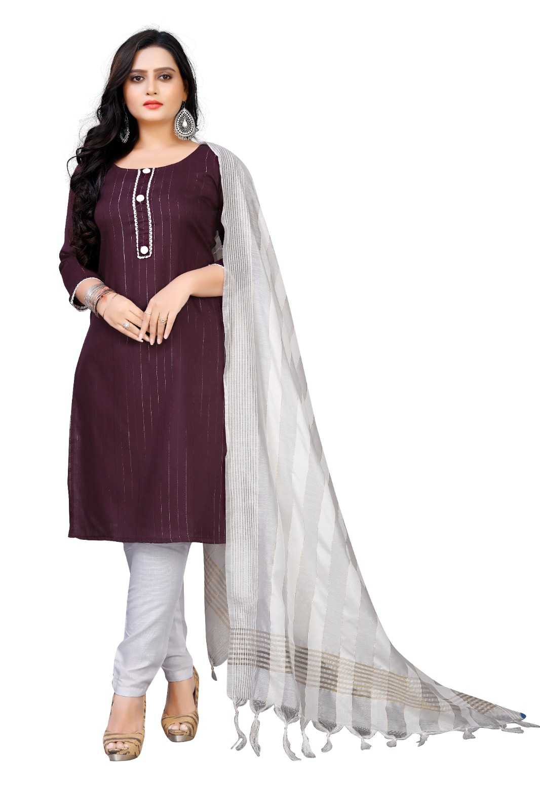 Pure Cotton Rin191 Twinkle Suits & Dresses  Ladies Cotton Zari Work Suits