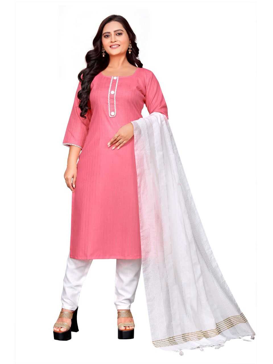 Pure Cotton Rin191 Twinkle Suits & Dresses  Ladies Cotton Zari Work Suits