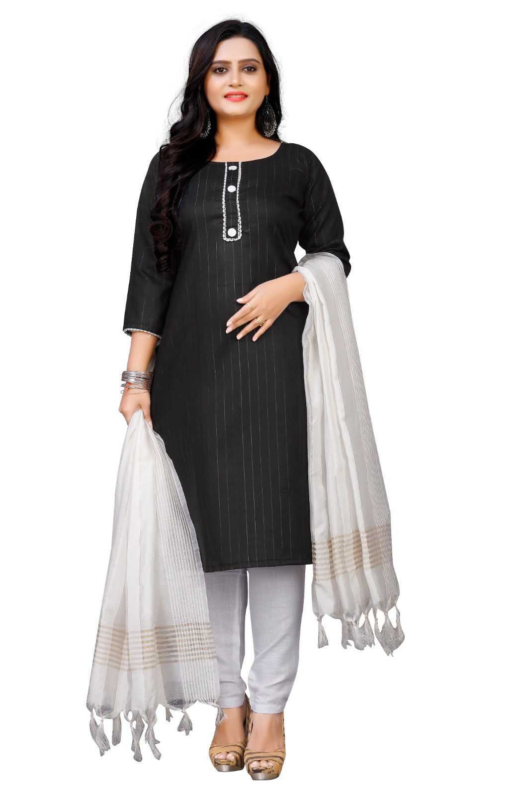 Pure Cotton Rin191 Twinkle Suits & Dresses  Ladies Cotton Zari Work Suits