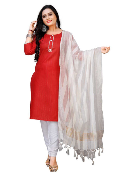 Pure Cotton Rin191 Twinkle Suits & Dresses  Ladies Cotton Zari Work Suits