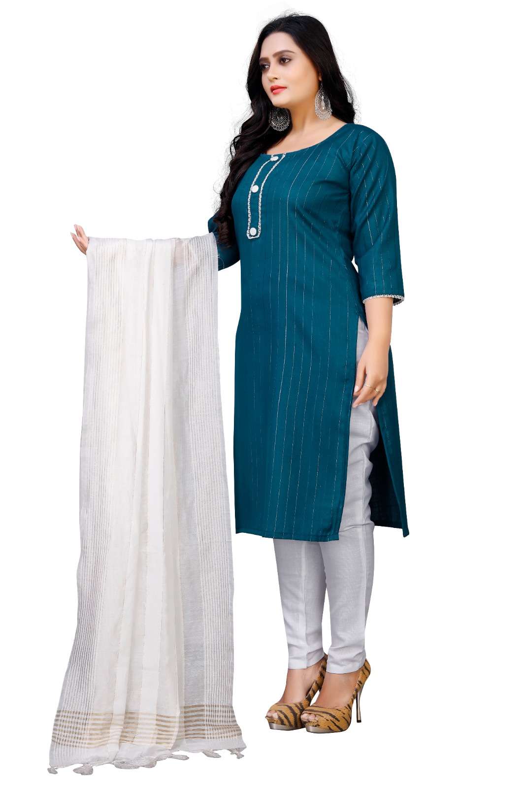 Pure Cotton Rin191 Twinkle Suits & Dresses  Ladies Cotton Zari Work Suits