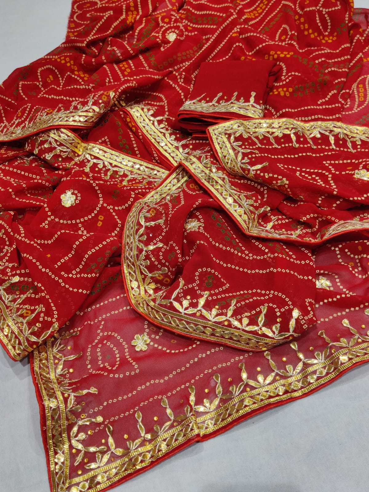 Pure Jorhat Nsd 36 Sarees  Gota Patti Bandhani Rajasthani Sarees