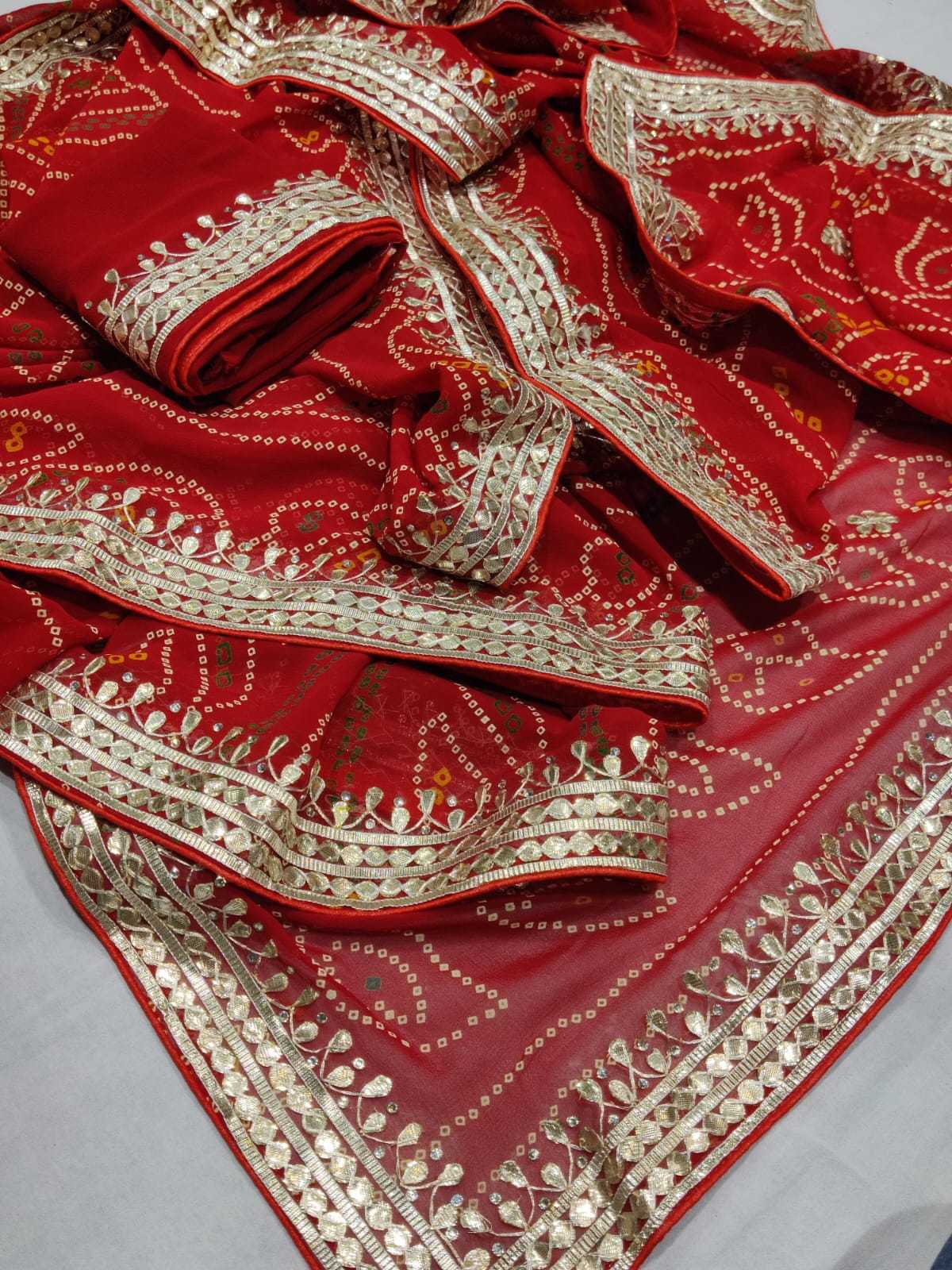 Pure Jorhat Nsd 36 Sarees  Gota Patti Bandhani Rajasthani Sarees