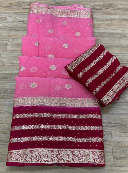 Pure Jorhat Nsd 41 Sarees  Fancy Butta Zari Border Sarees