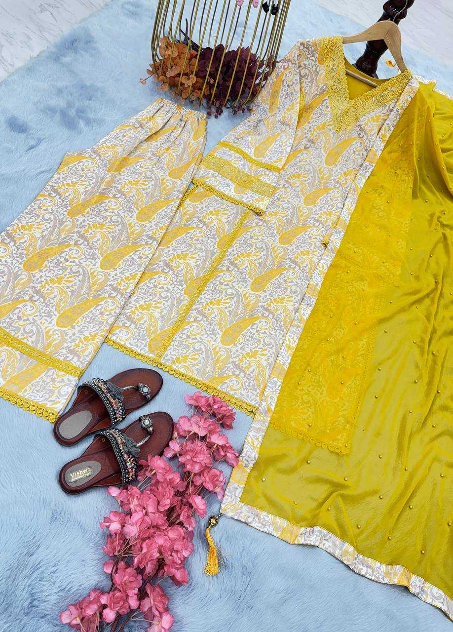 Pure Maslin Silk Kesh141 158 Suits & Dresses Islamic Clothing  Pakistani Printed Palazzo Ladies Silk Suits