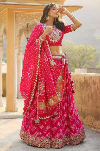 Pure Maslin Silk Kesh176 111 Lehengas  Silk Printed Embroidered Lehenga With Dupatta Lehenga With Blouse Pink Lehengas