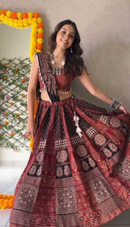 Pure Maslin Silk Kesh176 129 Lehengas  Traditional Silk Printed Lehenga With Dupatta Lehenga With Blouse