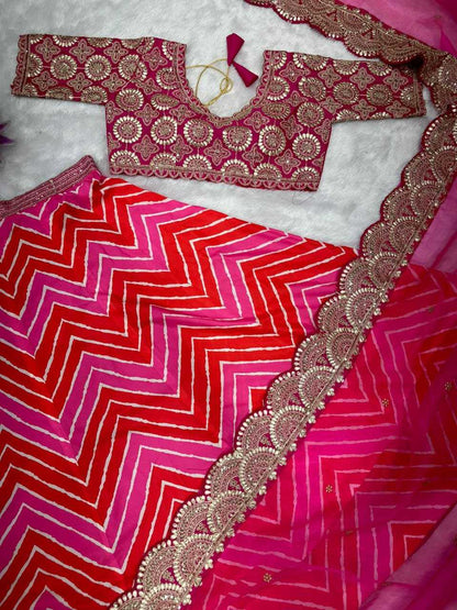 Pure Maslin Silk Kesh176 90 Lehengas  Silk Printed Embroidered Lehenga With Dupatta Lehenga With Blouse Pink Lehengas