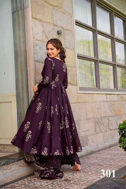 Pure Maslin Silk Ksb 308-B Gowns  Printed Fancy Anarkali Gowns