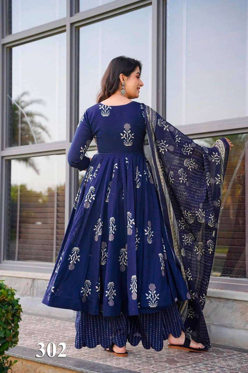 Pure Maslin Silk Ksb 308-B Gowns  Printed Fancy Anarkali Gowns