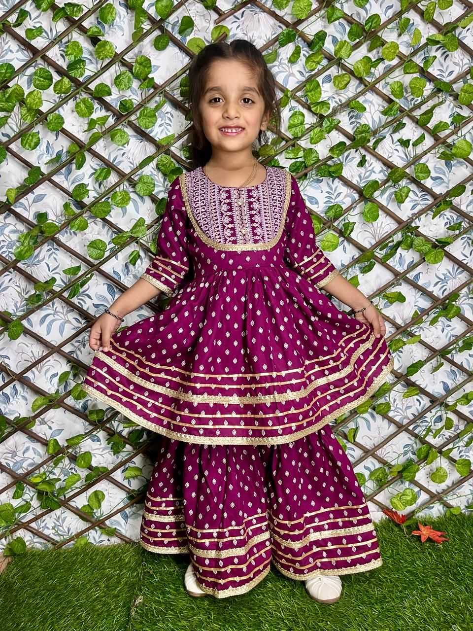 Pure Rayon Pla Pure  Kids Sharara