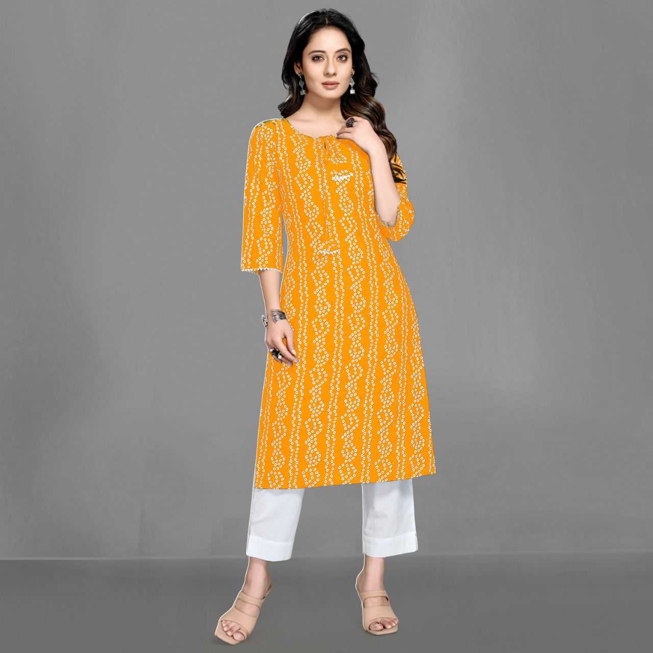 Pure Rayon Rin158 1017 Kurtis  Long Printed Rayon Ladies Kurtis