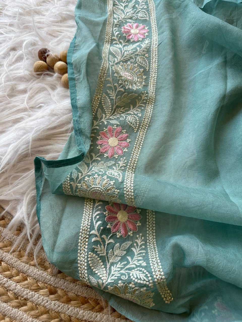 Pure Silk Kesh106 Prerna Sarees  Work Embroidered Viscose Silk Sarees