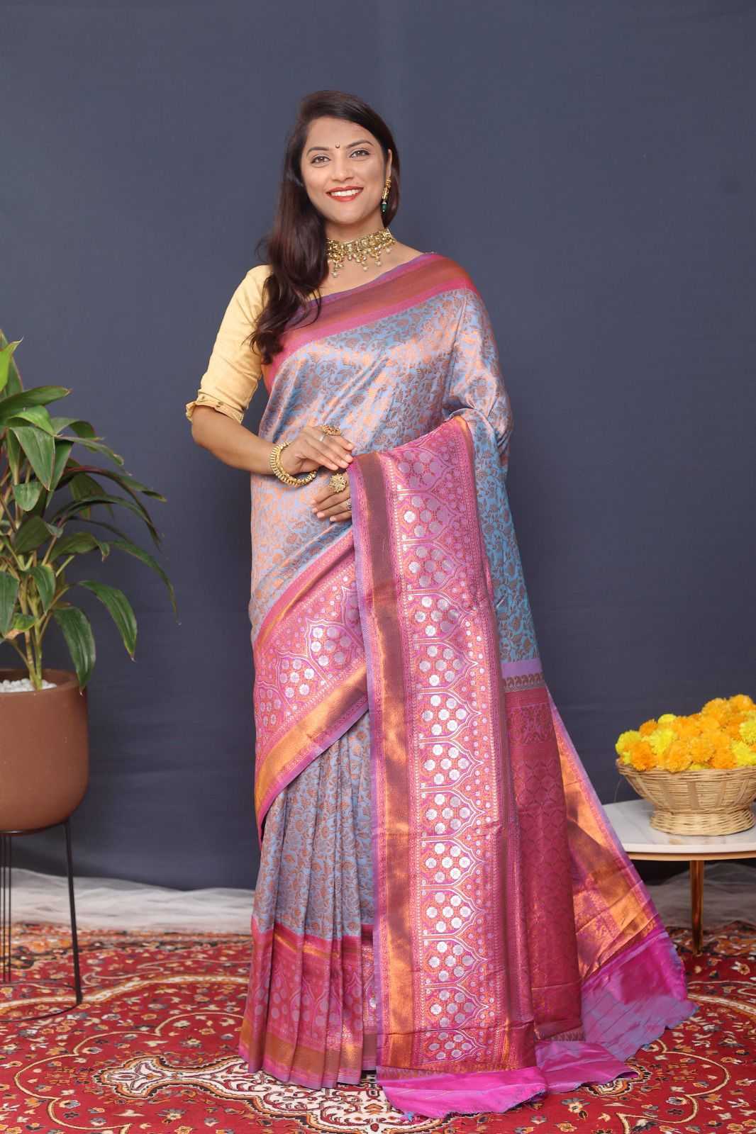 Pure Silk Rin159 Kairaaa Silk Sarees  Kanjeevaram Soft Silk Handloom Sarees