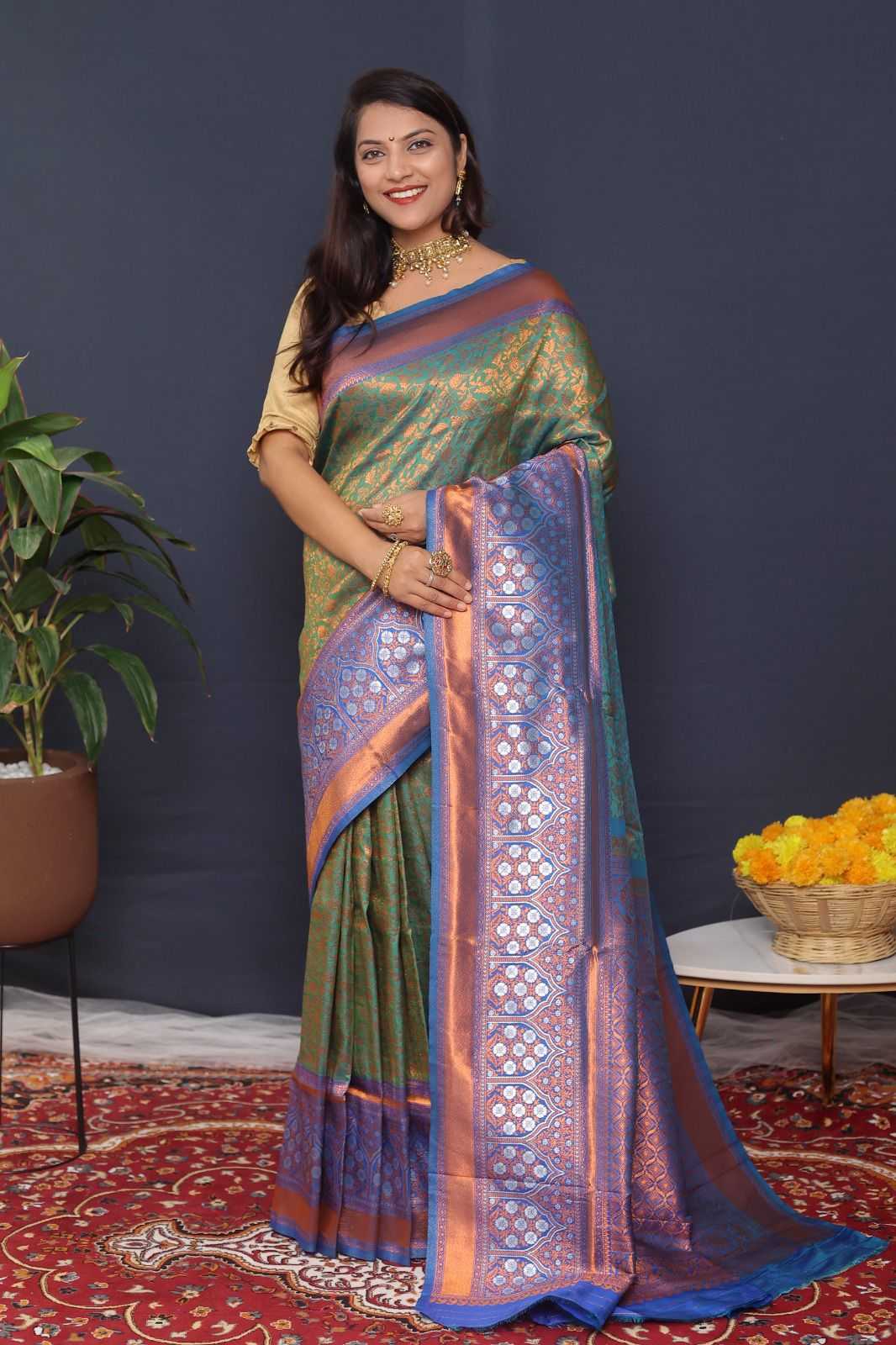 Pure Silk Rin159 Kairaaa Silk Sarees  Kanjeevaram Soft Silk Handloom Sarees