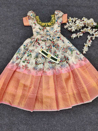 Pure Silk Rpvr Stiched Kids Wear  Kids Wear E