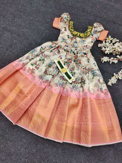 Pure Silk Rpvr Stiched Kids Wear  Kids Wear E