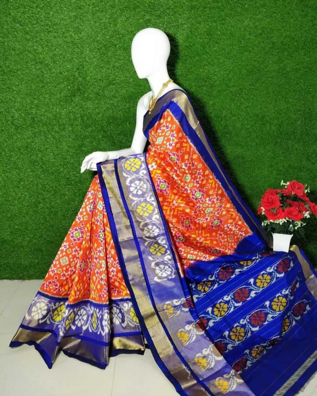 Pure Silk Rrw Latest Silk Sarees  Ikat Silk Sarees