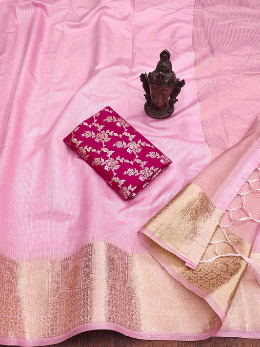 Pure Soft Rin118 Rgk36 Sarees  Kota Doria Jacquard Zari Border Sarees