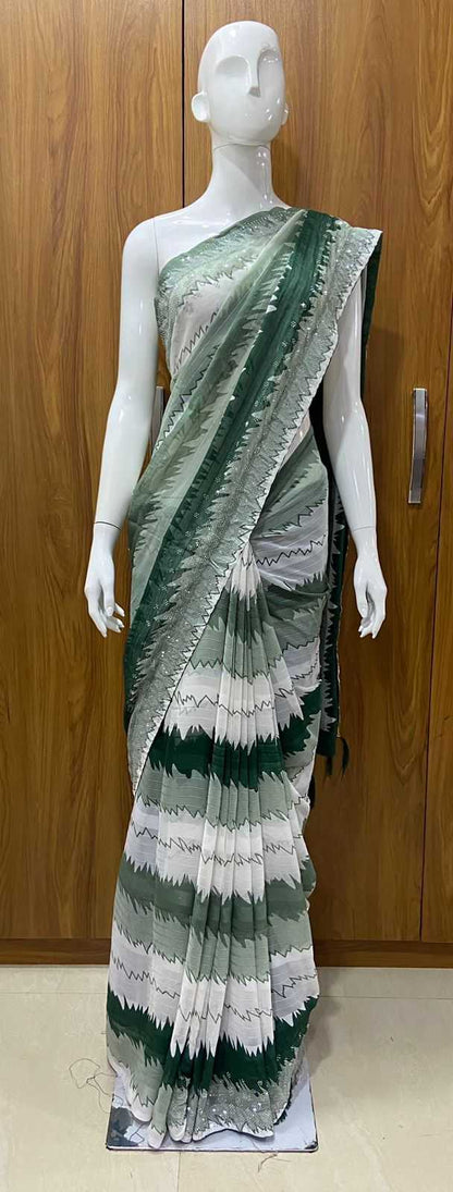 Pure Viscos Rin109 Rbc34 Sarees  Printed Ladies Half And Half Viscose