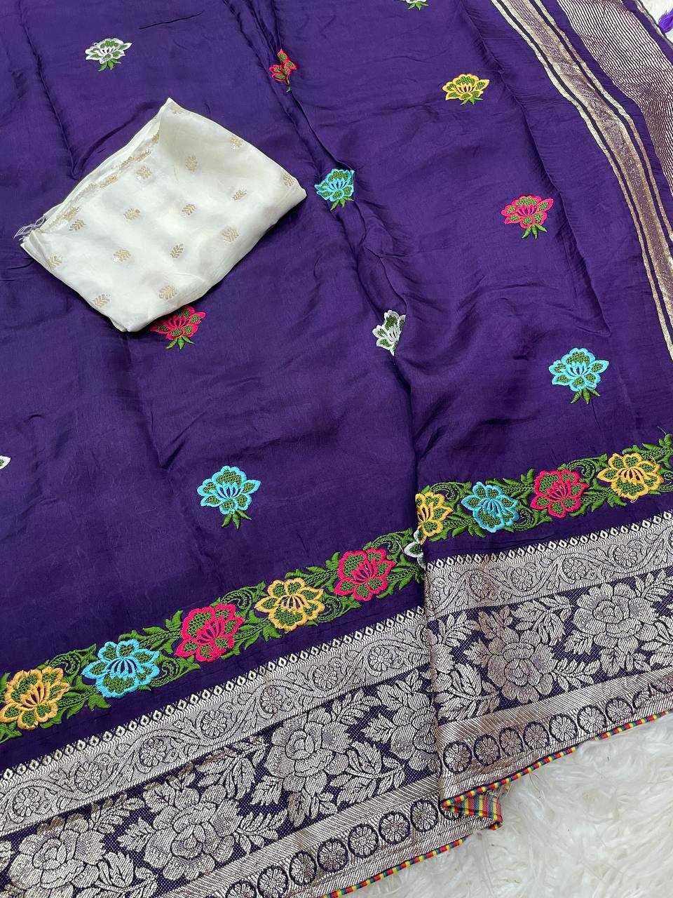 Pure Viscos Rin124 Rie06 Sarees  Work Butta Zari Border Viscose Sarees